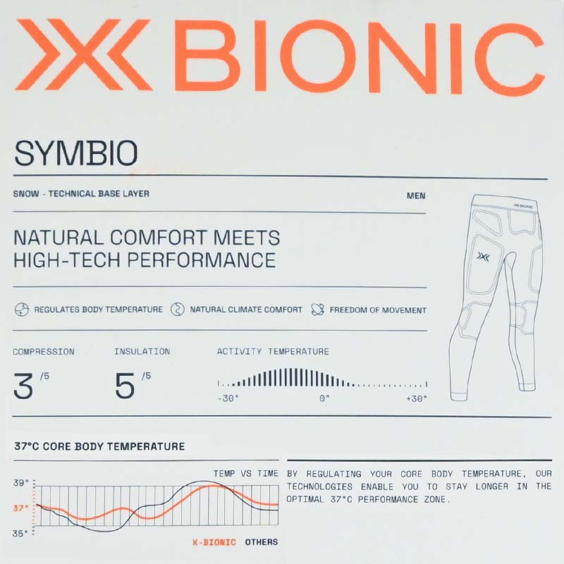 X-Bionic - SYMBIO MERINO PANTS MEN - Opal Black