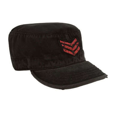 Rothco - Vintage Military Fatigue Cap With Red Stripes Rothco - Vintage Military Fatigue Cap With Red Stripes
