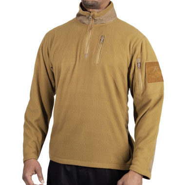 Rothco - Quarter Zip Fleece Pullover - Coyote Rothco - Quarter Zip Fleece Pullover - Coyote