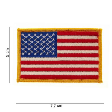101 inc - Patch flag USA golden border (small) #1017 101 inc - Patch flag USA golden border (small) #1017