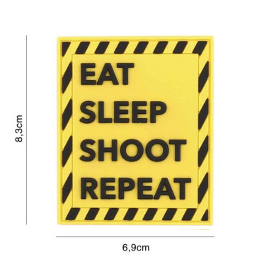 101 inc - Patch 3D PVC Eat sleep shoot repeat yellow