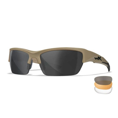 Wiley X - VALOR 2.5 Clear/Grey/Light Rust Tan Frame Wiley X - VALOR 2.5 Clear/Grey/Light Rust Tan Frame
