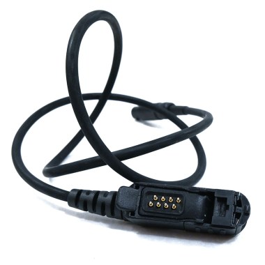 FCS cable connector 6pin PTT V20 and PTT V60 to Motorola DEP550,DP2000,MPT3100,XIR P6600, XPR3000 - Black