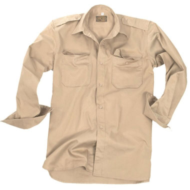 Mil-Tec - Khaki Long Sleeve Tropical Shirt Mil-Tec - Khaki Long Sleeve Tropical Shirt