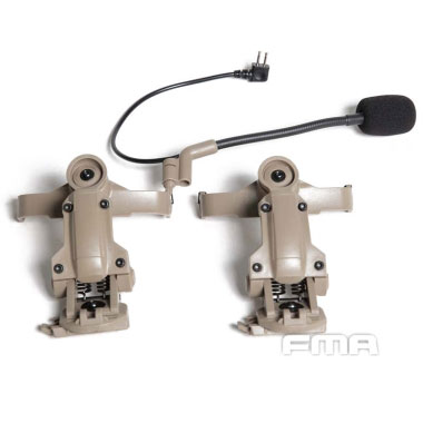 Адаптеры+гарнитура FMA - Tactical Headset COMTAC 2, COMTAC 3 Helmet ARC Rail Bracket Adapter - Dark Earth