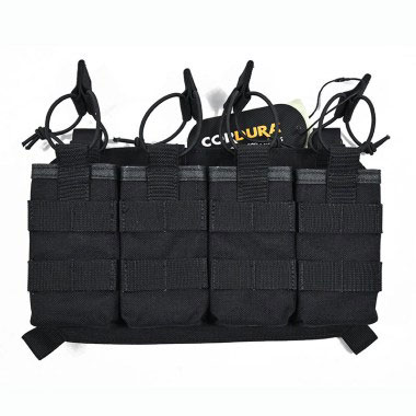 Tactical Component - Open Top Ammo Pouch AK Quad - Black