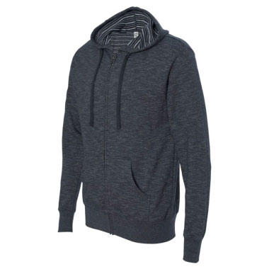 Independent Trading Co. - Baja Stripe French Terry Full-Zip Hood - Humo Independent Trading Co. - Baja Stripe French Terry Full-Zip Hood - Humo