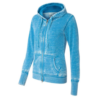 J. America - Women's Zen Fleece Full-Zip Hooded Sweatshirt - Oceanberry J. America - Women's Zen Fleece Full-Zip Hooded Sweatshirt - Oceanberry