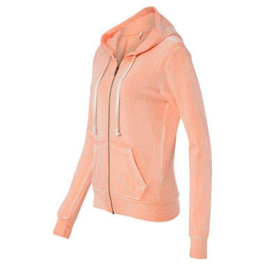 MV Sport - Women's Angel Fleece Sanded Full-Zip Hooded Sweatshirt - Deep Coral MV Sport - Women's Angel Fleece Sanded Full-Zip Hooded Sweatshirt - Deep Coral