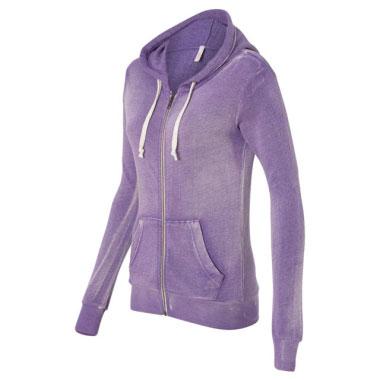 MV Sport - Women's Angel Fleece Sanded Full-Zip Hooded Sweatshirt - Orchid