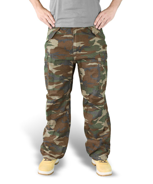 Surplus - Vintage Fatigues Trousers - Woodland Washed