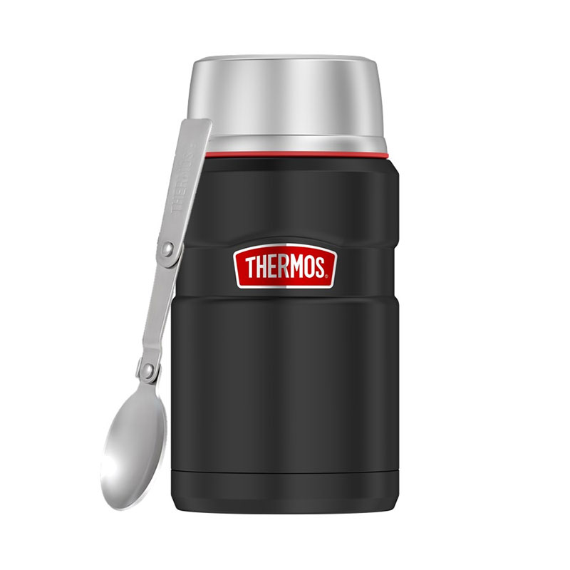 Термос для еды THERMOS KING SK-3020 RCMB 0.71L, складная ложка, чёрный