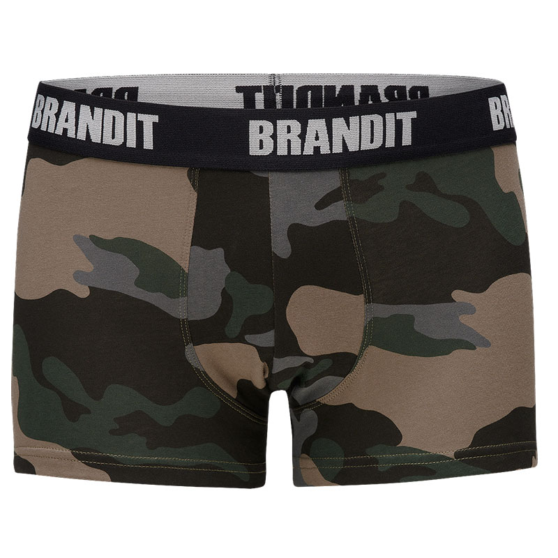 Brandit - Boxershort Logo - Dark Camo-Black