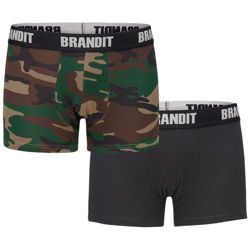 Brandit - Boxershort Logo - Woodland-Black