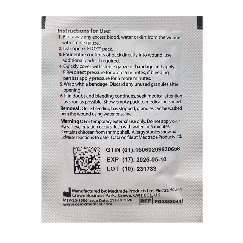 Celox Celox Hemostatic Granules / Кровоостанавливающий порошок 2г