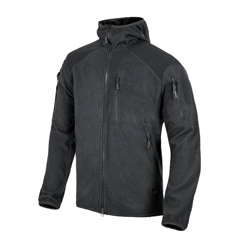Helikon-Tex - ALPHA HOODIE Jacket - Grid Fleece - Black Helikon-Tex - ALPHA HOODIE Jacket - Grid Fleece - Black
