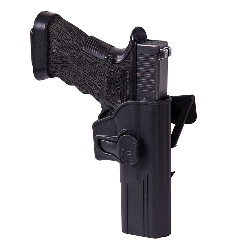 Helikon-Tex - Release Button Holster for Glock 17 with Molle Attachment - Military Grade Polymer - Black
