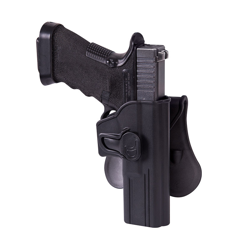 Helikon-Tex - Release Button Holster for Glock 17 with Paddle - Military Grade Polymer - Black Helikon-Tex - Release Button Holster for Glock 17 with Paddle - Military Grade Polymer - Black
