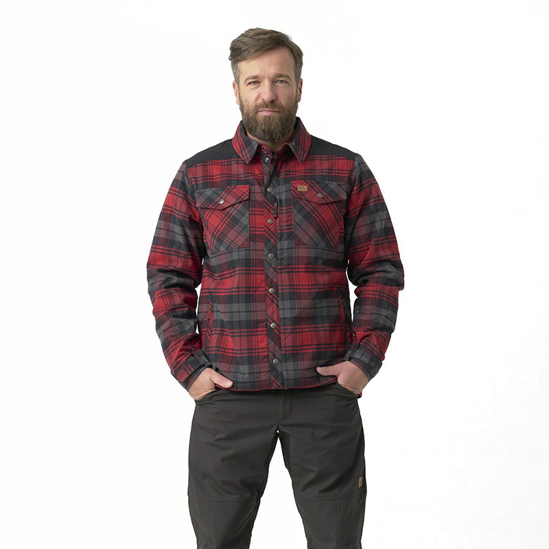 Helikon-Tex - Winter Warden Shirt - Slate Slate Crimson Plaid