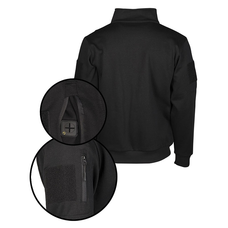 Mil-Tec - Black Tactical Sweat-Shirt With Zipper