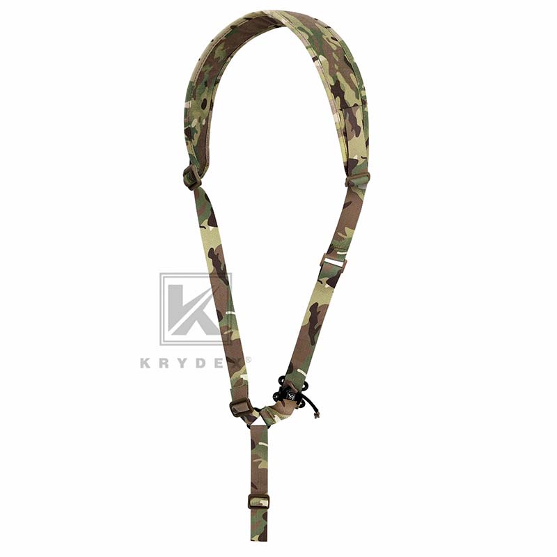 Krydex - Tactical Rifle Single Point Sling Padded Modular Sub Gun Shoulder Strap Slingster Rapid Adjust - Multicam