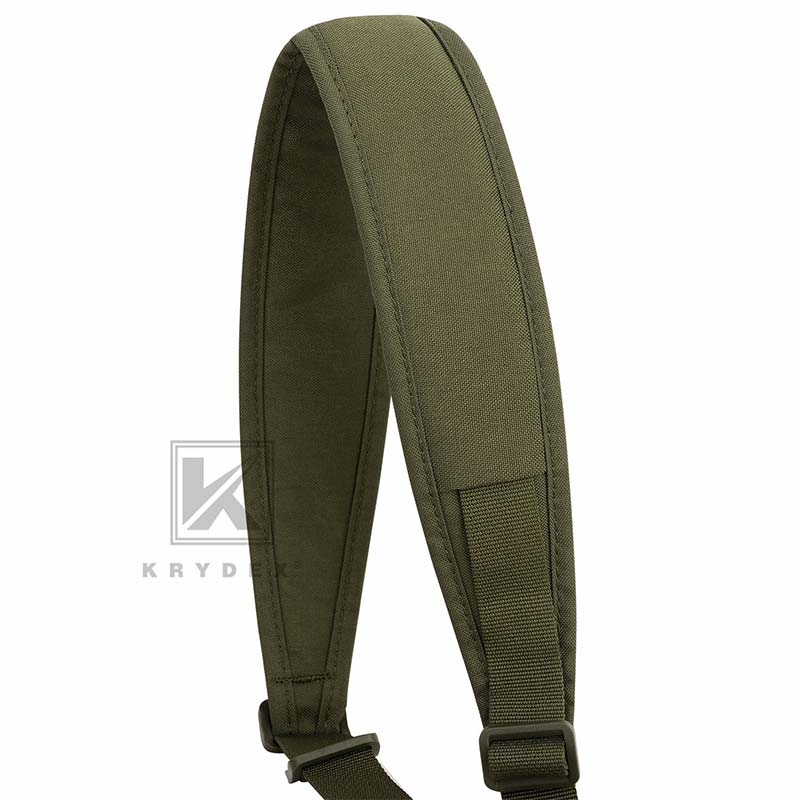 Krydex - Tactical Rifle Single Point Sling Padded Modular Sub Gun Shoulder Strap Slingster Rapid Adjust - Ranger Green
