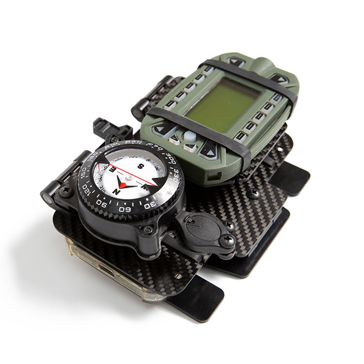 FMA - Tactical Kydex Adjustable MOLLE Phone & Navigation Board System W/ Compass - Black