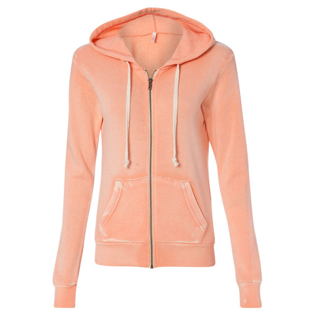 MV Sport - Women's Angel Fleece Sanded Full-Zip Hooded Sweatshirt - Deep Coral