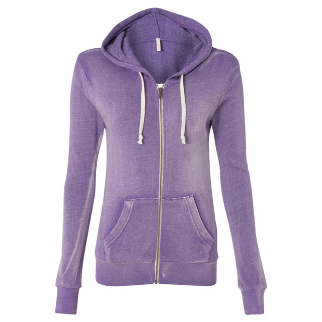 MV Sport - Women's Angel Fleece Sanded Full-Zip Hooded Sweatshirt - Orchid