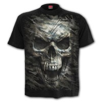 Spiral Direct - CAMO-SKULL - T-Shirt Black