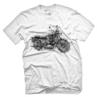 Fifty5 Clothing - Vintage Bike Sketch Men's T Shirt - White
