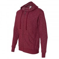 Independent Trading Co. - Baja Stripe French Terry Full-Zip Hood - Rojo Cardenal