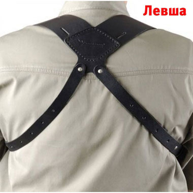 Stich Profi - Кобура Кожа ЛЕВША Ярыгин оперативная вертикальная Модель №20 - Чёрный