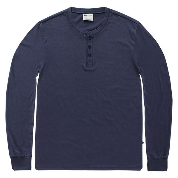 Vintage Industries - Shoreline long sleeve henley shirt - Midnight